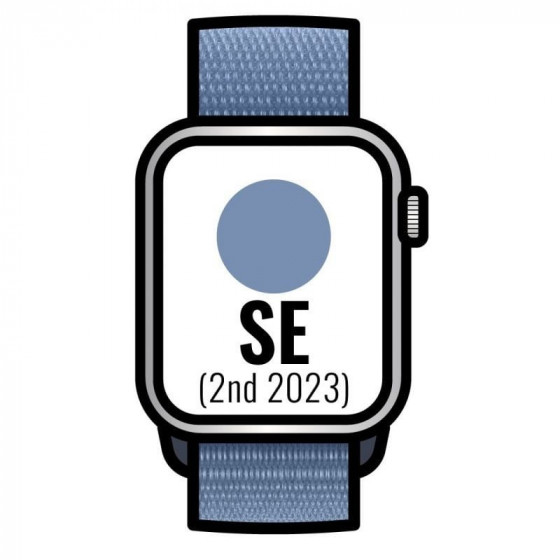 Apple watch se 2 gen 2023/ gps/ 40mm/ caja de aluminio plata/ correa deportiva loop azul invierno