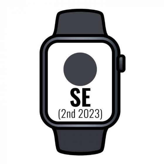 Apple watch se 2 gen 2023/ gps/ 44mm/ caja de aluminio medianoche/ correa deportiva medianoche s/m