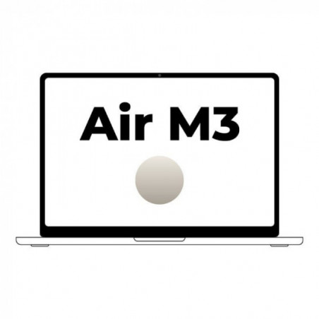 Apple macbook air 13,6'/ m3 8-core cpu/ 8gb/ 256gb ssd/ 8-core gpu/ blanco estrella